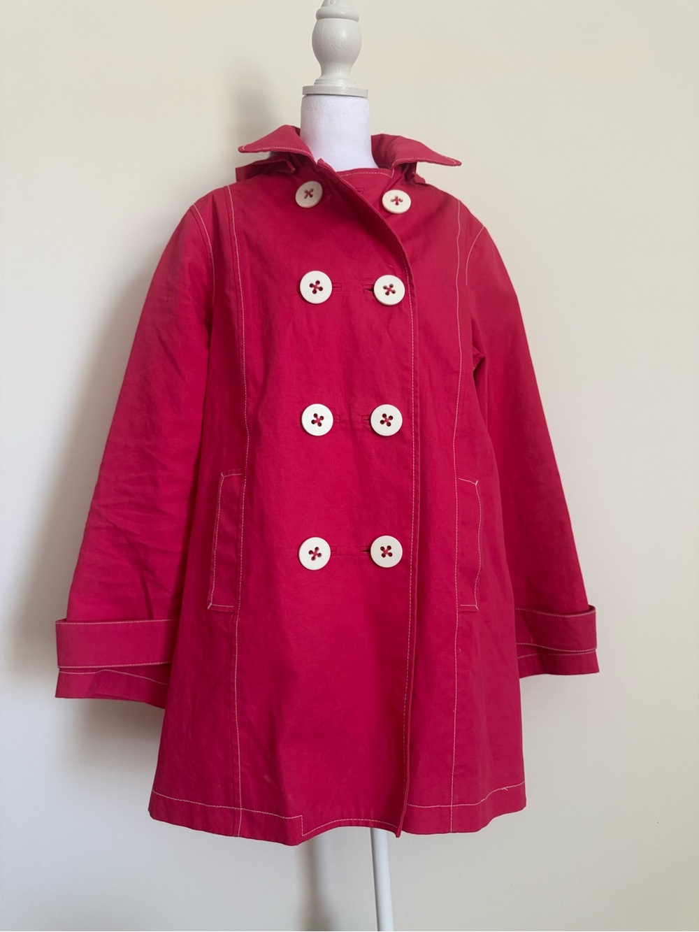 Boden Pink Double-Breasted A-Line Pea Coat size us 10 uk 14